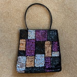sequin sparkly handbag.